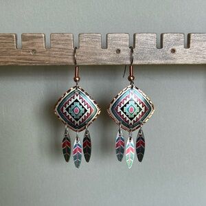 Native American Copper Dangle Earrings